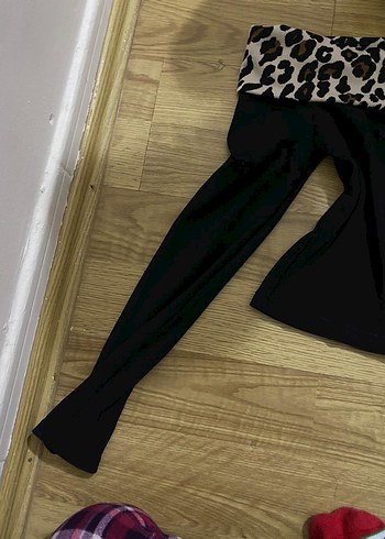 leopar Madonna yaka bluz - Görsel 3