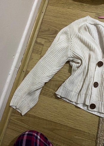 Bohem Beyaz Örgü Hırka - Görsel 2