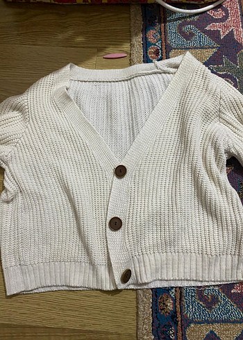 Bohem Beyaz Örgü Hırka - Görsel 4