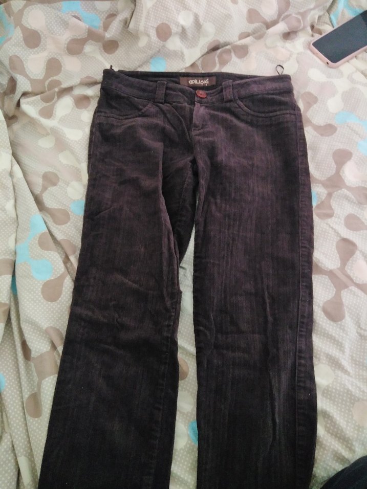 y2k düşük bel kahve kadife pantolon - Görsel 3