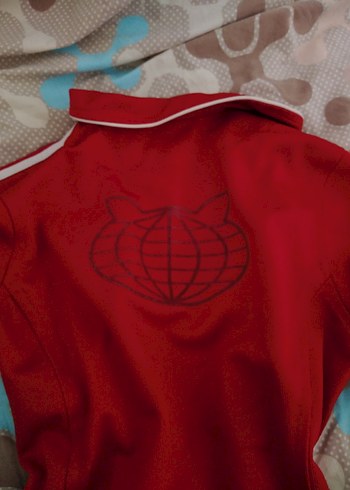 y2k kedili kırmızi ceket - Görsel 7