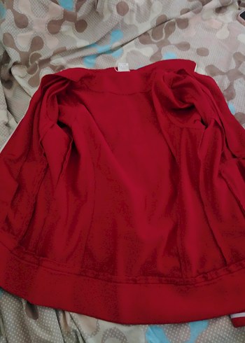 y2k kedili kırmızi ceket - Görsel 2