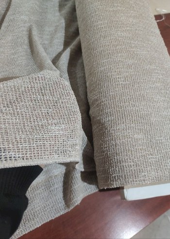 Bohem Gri Bej Düz Tül Perde - Görsel 2