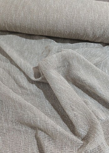 Bohem Gri Bej Düz Tül Perde - Görsel 4