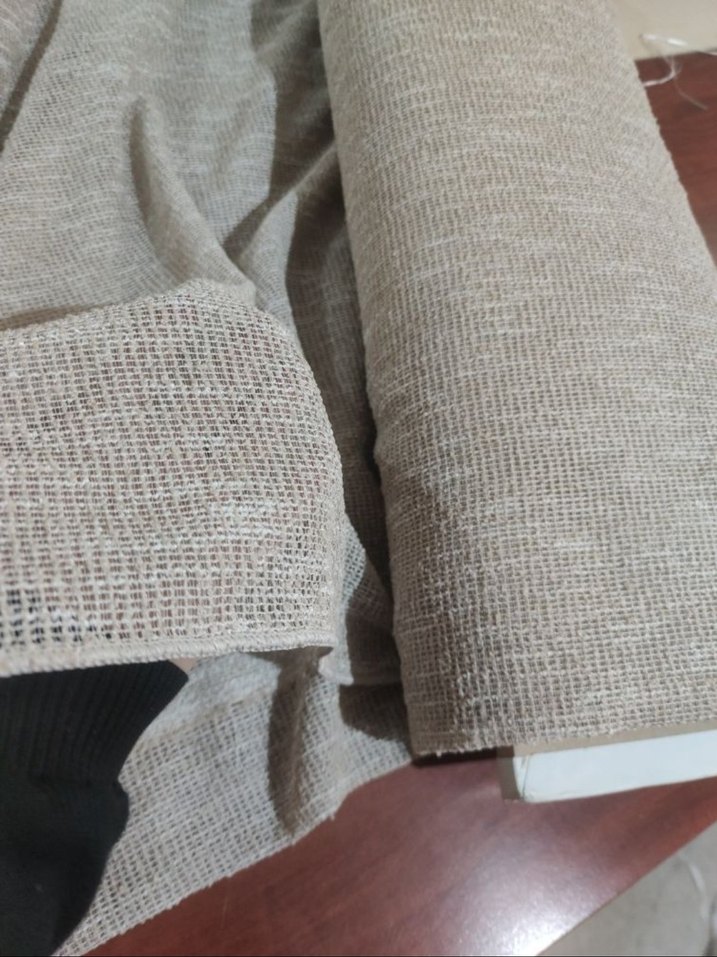 Bohem Gri Bej Düz Tül Perde - Görsel 2