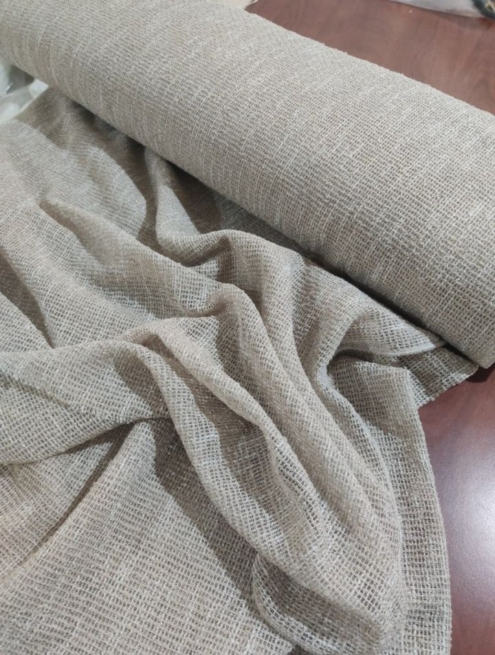 Bohem Gri Bej Düz Tül Perde - Görsel 3