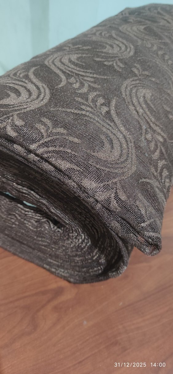 Bohem Tarzı Kahverengi desenli örme tül - Görsel 2