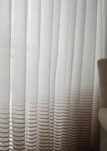 Çağdaş Tarz Bej Çizgili Perde - Görsel 2