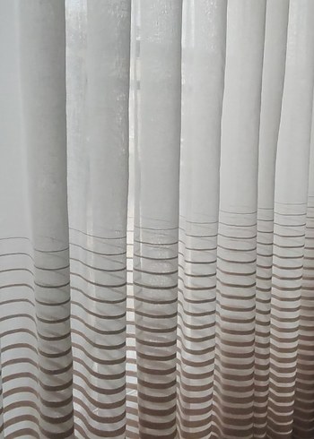 Çağdaş Tarz Bej Çizgili Perde - Görsel 3
