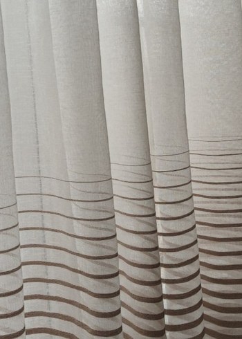 Çağdaş Tarz Bej Çizgili Perde - Görsel 4