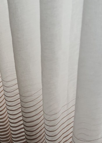 Çağdaş Tarz Bej Çizgili Perde - Görsel 5