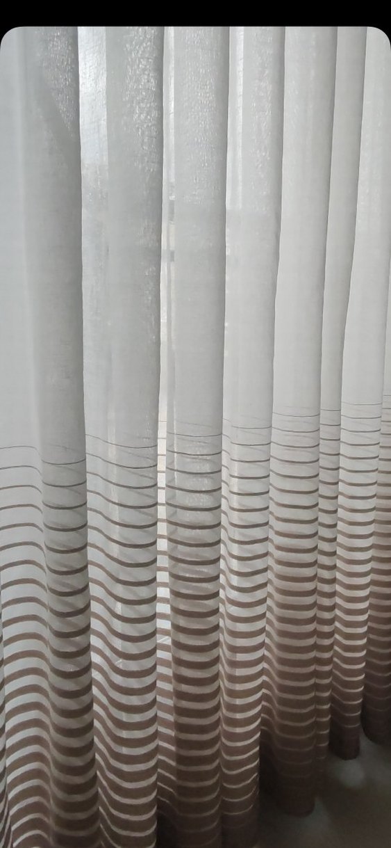 Çağdaş Tarz Bej Çizgili Perde - Görsel 3