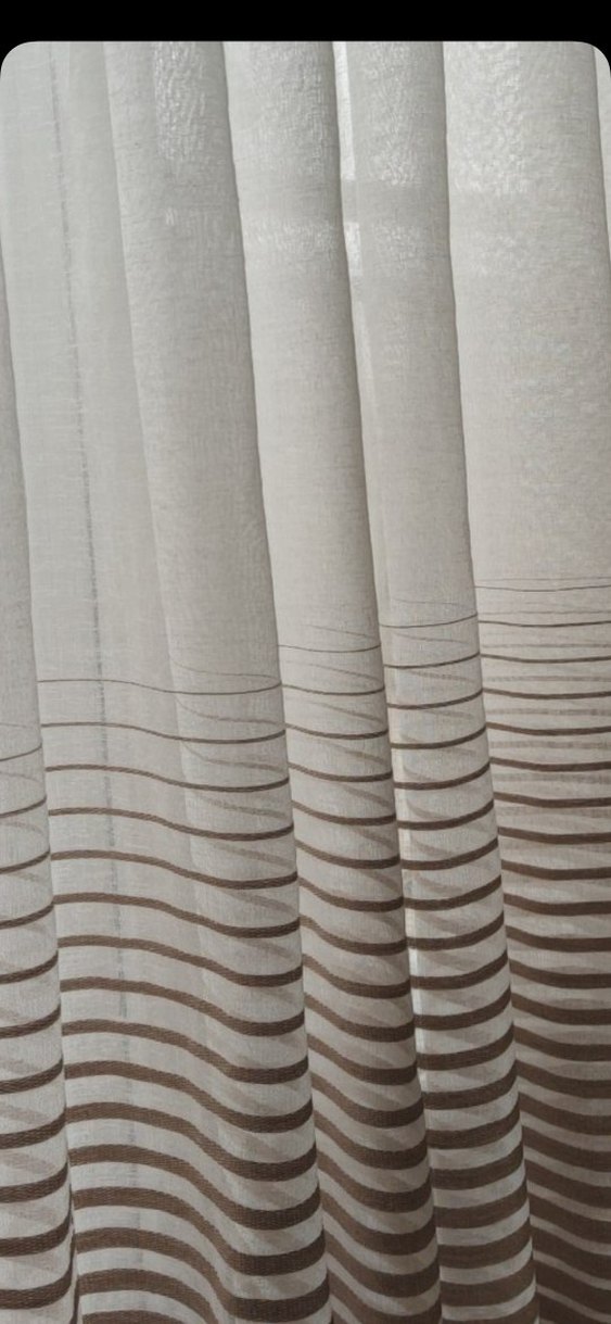 Çağdaş Tarz Bej Çizgili Perde - Görsel 4