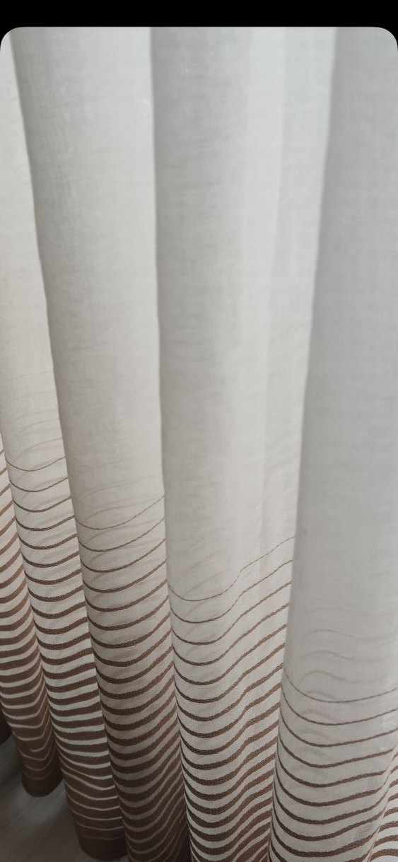 Çağdaş Tarz Bej Çizgili Perde - Görsel 5