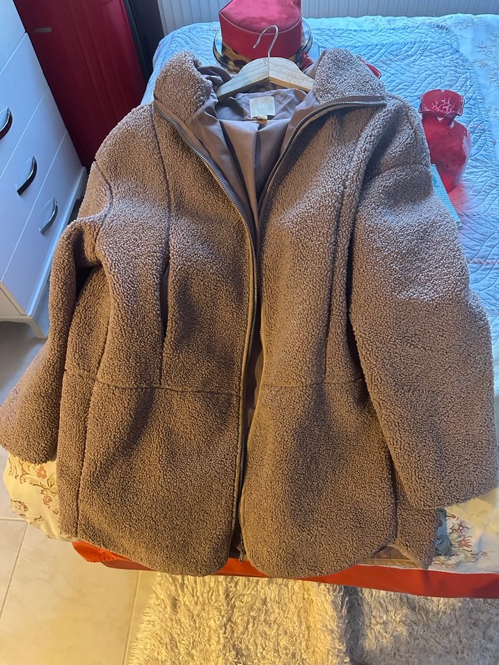 Bej Fermuarlı Kadın Polar Ceket - Görsel 3
