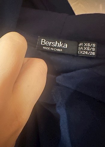 s Beden lacivert Renk Bershka kadife tunik