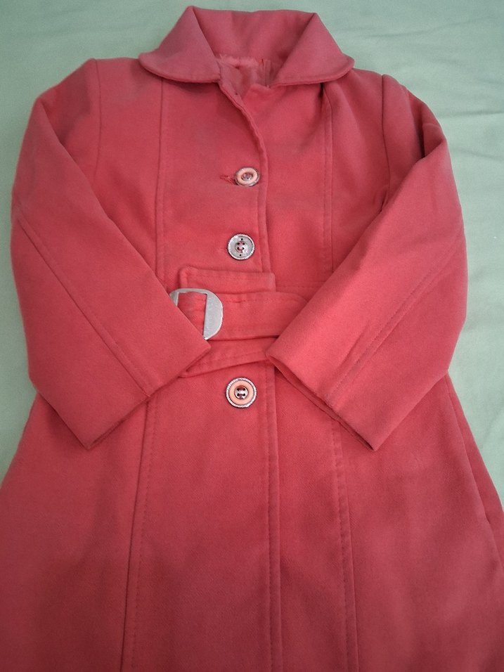 Çok Renkli Kız Çocuk Palto - Görsel 4