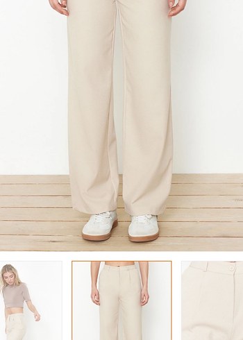 Bej Rahat Kesim Kadın Pantolon - Görsel 2