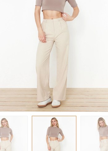 Bej Rahat Kesim Kadın Pantolon - Görsel 5