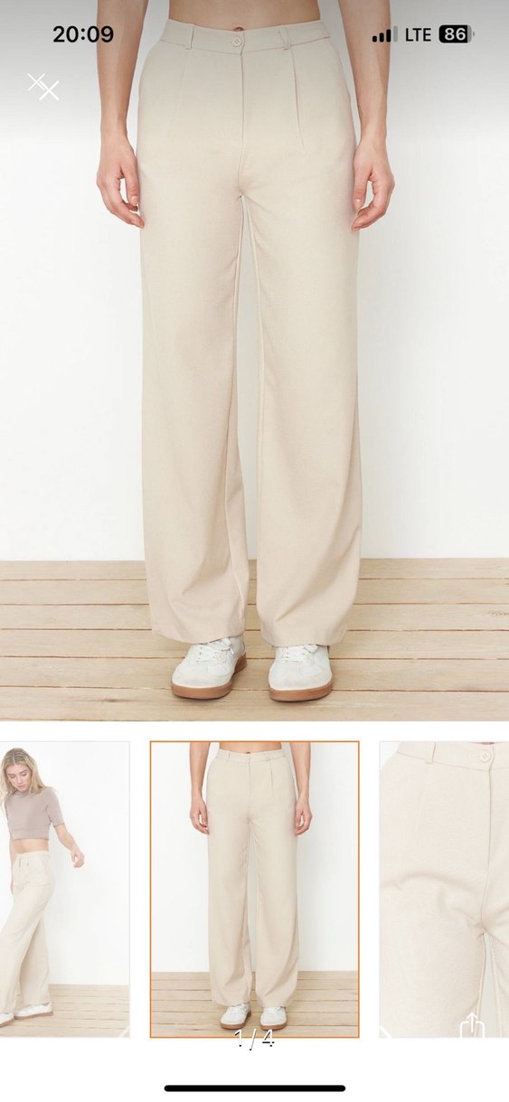 Bej Rahat Kesim Kadın Pantolon - Görsel 3