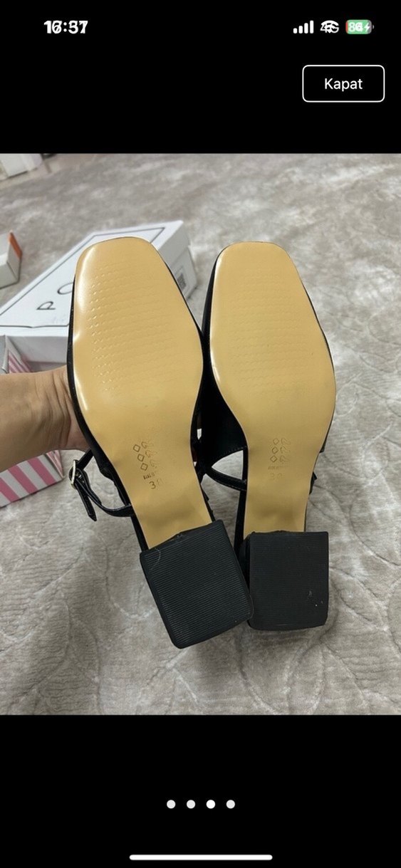 Siyah Tokalı Stiletto Topuklu Kadın Ayakkabı - Görsel 3