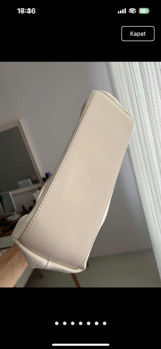 Bej Deri Minimalist Kadın Çanta - Görsel 5