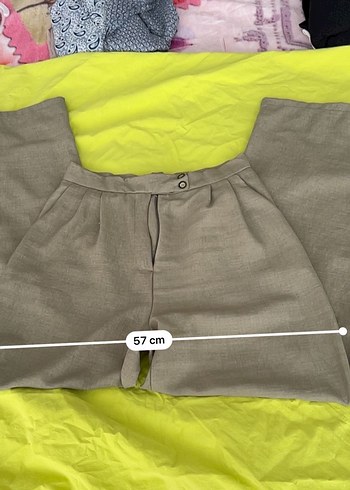 Pliseli Keten Kadın Pantolon - Görsel 6