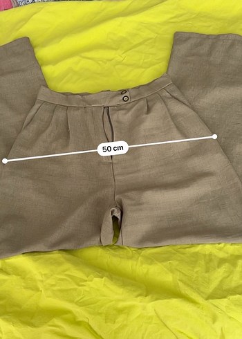 Pliseli Keten Kadın Pantolon - Görsel 5