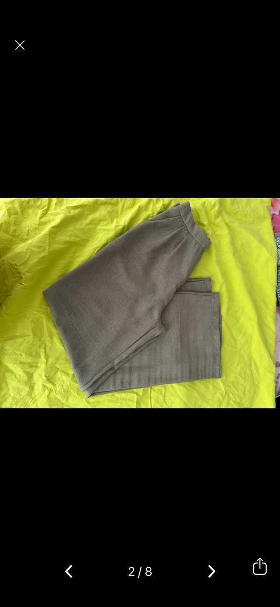 Pliseli Keten Kadın Pantolon - Görsel 2