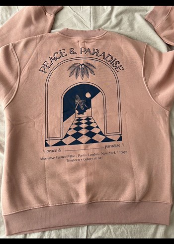 Pembe Baskılı Kadın Sweatshirt - Görsel 4