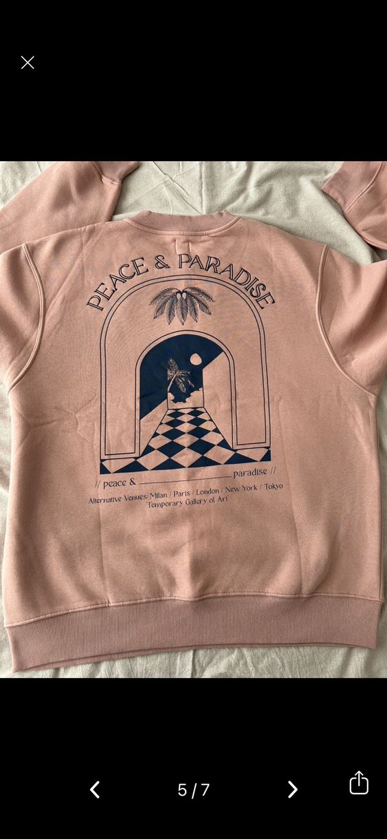 Pembe Baskılı Kadın Sweatshirt - Görsel 4