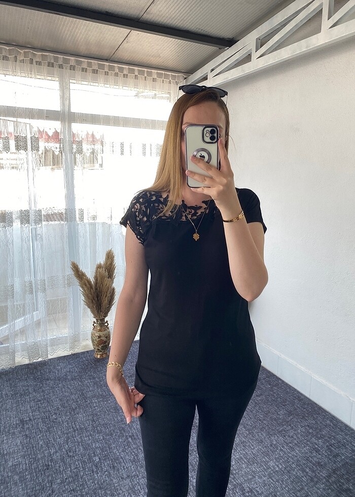 Siyah dantel yaka - Görsel 2
