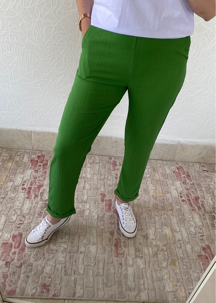 Yeşil Plise kumaş - Görsel 2