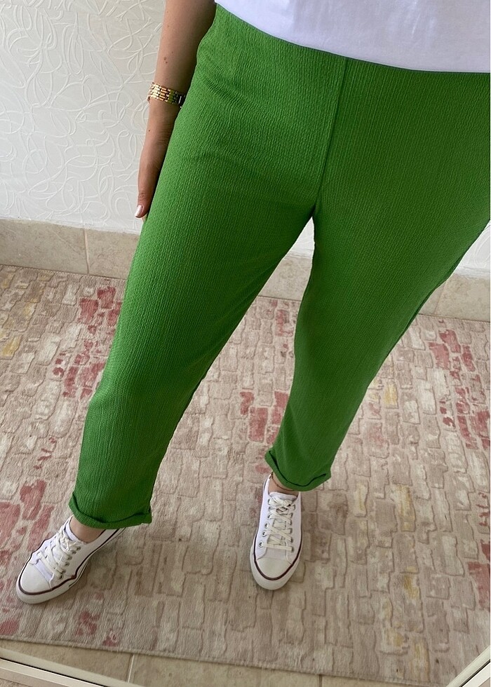 Yeşil Plise kumaş - Görsel 3