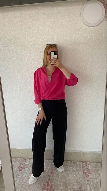 Keten siyah pantolon - Görsel 3