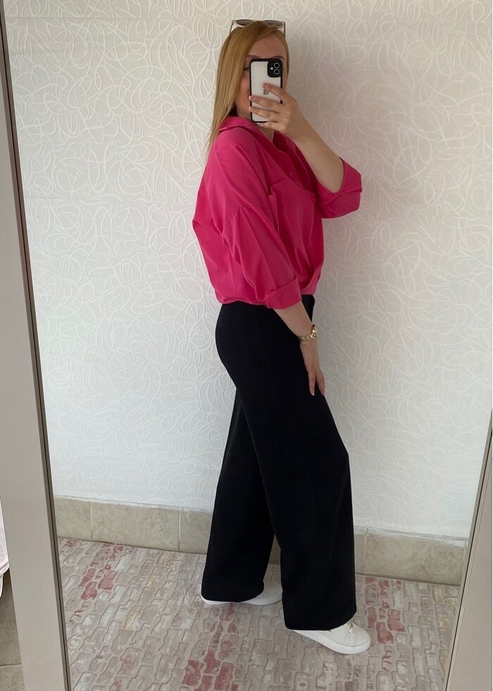 Keten siyah pantolon - Görsel 5