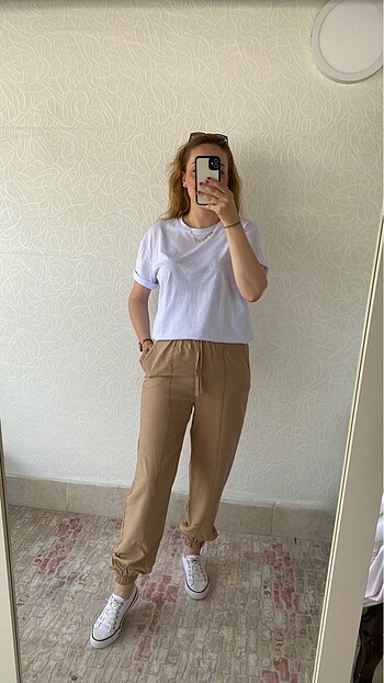 Bilek lastikli pantolon - Görsel 4