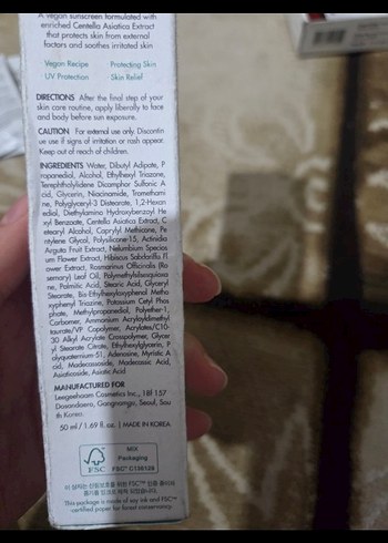 Dr.Ceuracle Cica Regen Suya Dayanıklı Güneş Kremi korendy kore - Görsel 3