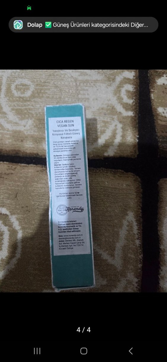 Dr.Ceuracle Cica Regen Suya Dayanıklı Güneş Kremi korendy kore - Görsel 4