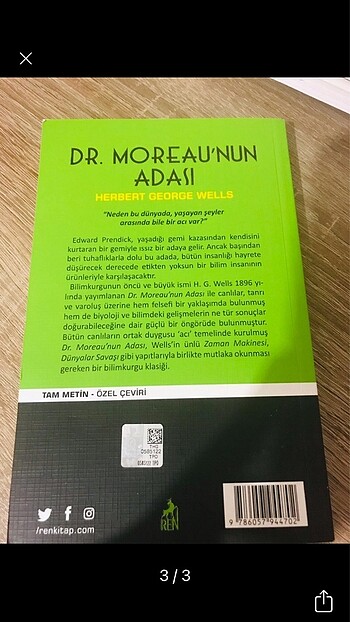  Beden Dr Moreau ?nun adası kitap bilimkurgu Moreau?nun