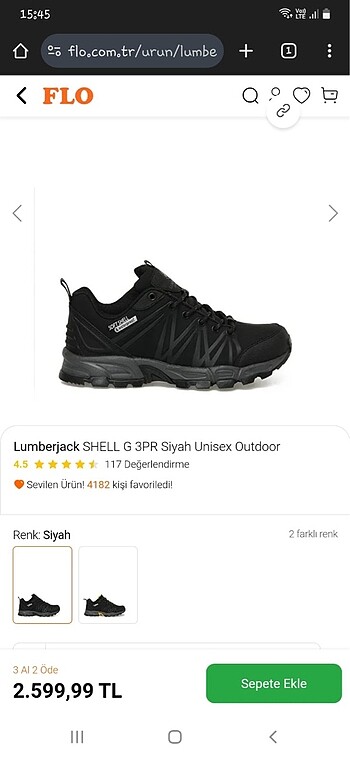 Lumberjack siyah outdoor spor ayakkabı