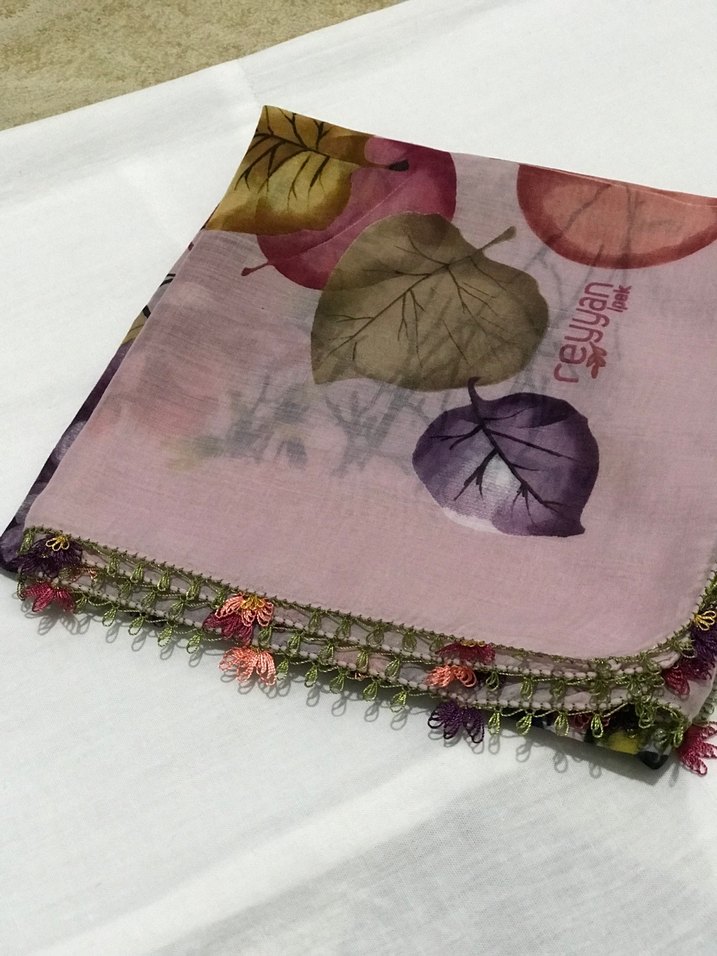 Çeyizlik Eşarp iğne oyası - Görsel 3