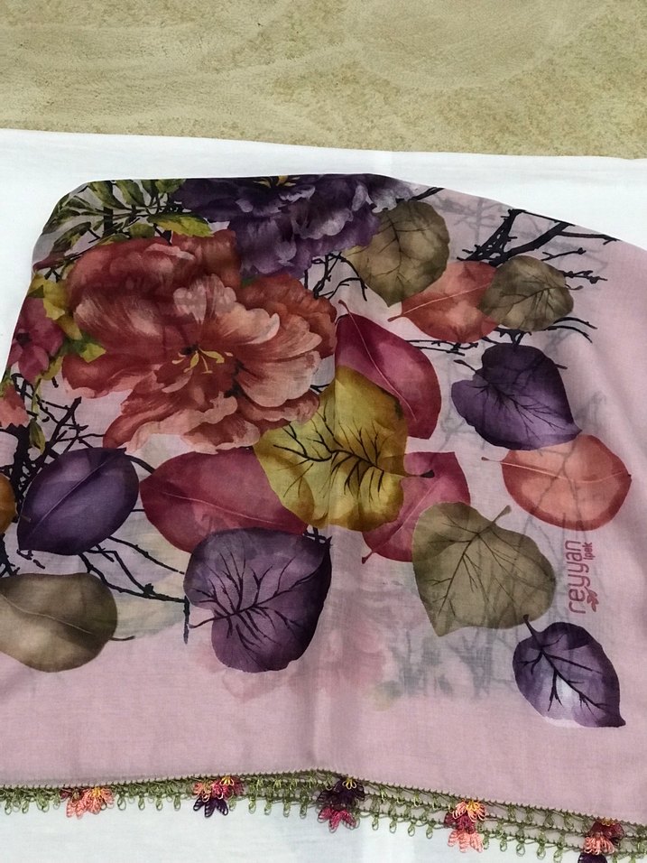 Çeyizlik Eşarp iğne oyası - Görsel 5