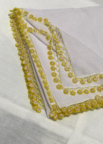 Dantel Detaylı Beyaz Eşarp - Görsel 4