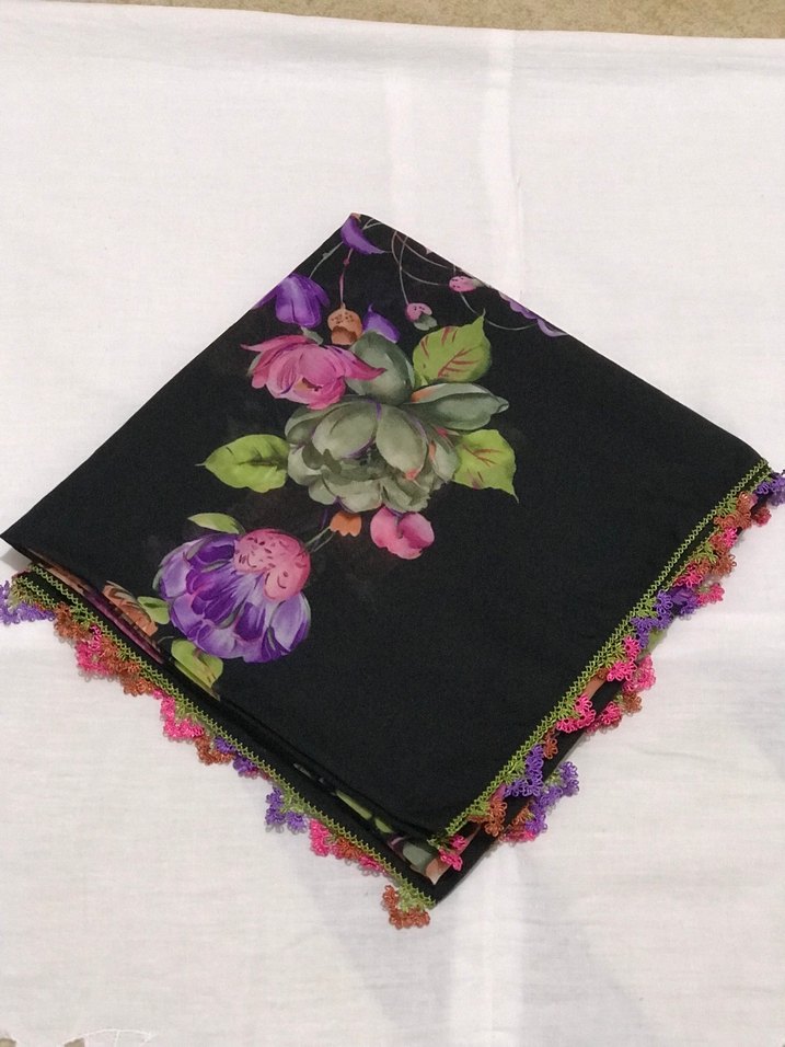 Çeyizlik Eşarp iğne oyası - Görsel 2