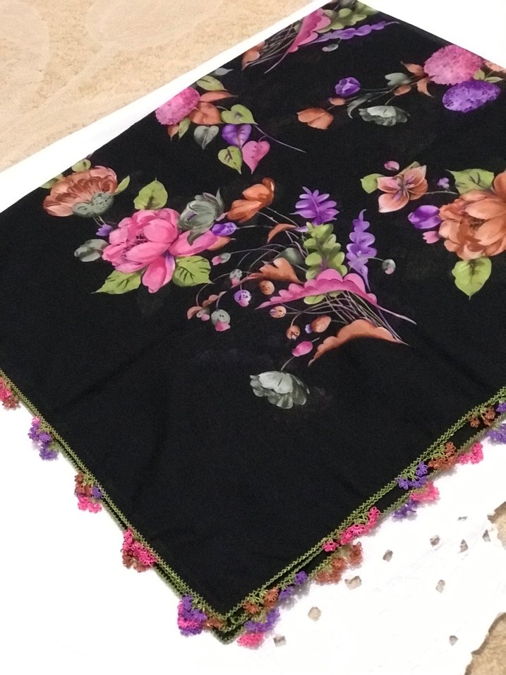 Çeyizlik Eşarp iğne oyası - Görsel 5