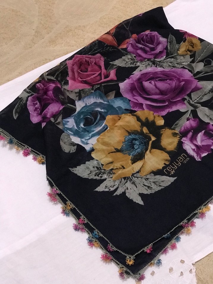 Çeyizlik Eşarp iğne oyası - Görsel 5