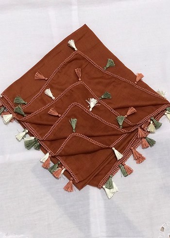 Püsküllü Bohem Kadın Eşarp - Görsel 6