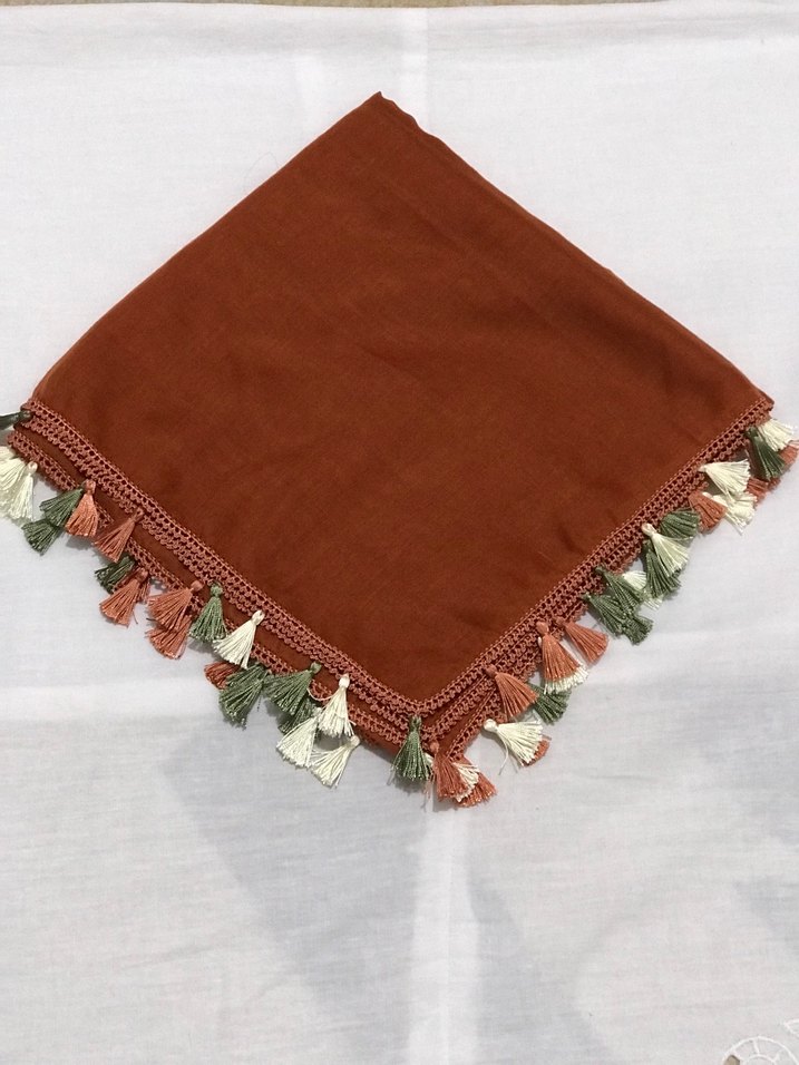 Püsküllü Bohem Kadın Eşarp - Görsel 4