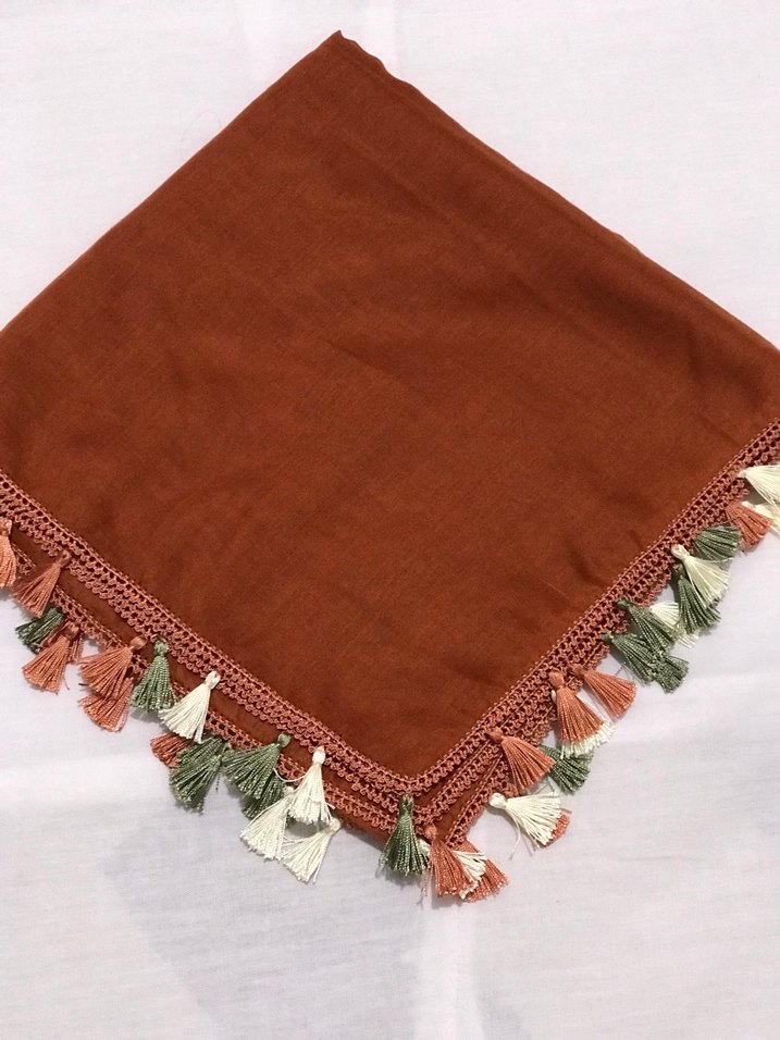 Püsküllü Bohem Kadın Eşarp - Görsel 3